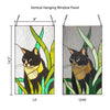 Tuxedo Cat Stained Glass Window Panel Art Fall décor