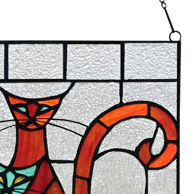 Coy Cats Trio Stained Glass Window Panel