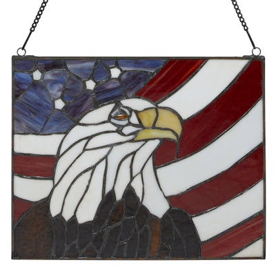 Americana Eagle Stained Glass Window Panel River of Goods