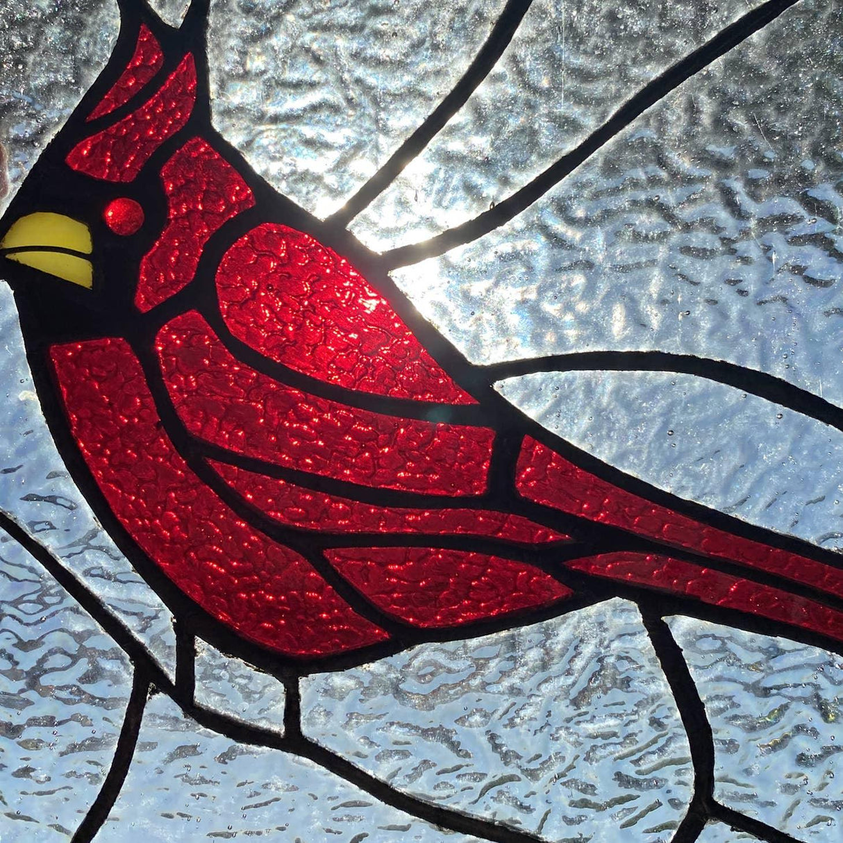Stained Glass Red Cardinal Bird Suncatcher • Stained Glass Patterns &  Suncatchers
