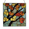 Leaves in Autumn Stained Glass Window Panel Home Décor