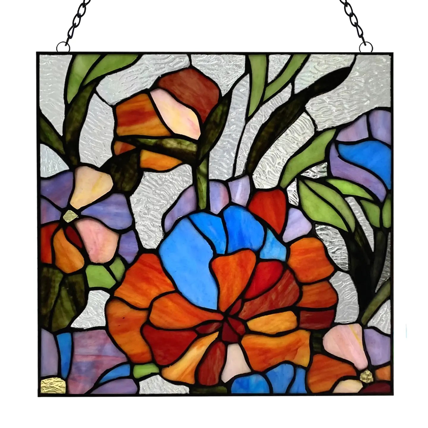 Red Flower River of Goods Garden Stained Glass Panel-Every Girl Loves Sparkles