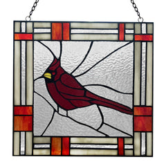 Stained Glass Cardinal Suncatcher - Bird Art for Home Decor - Every Girl Loves Sparkles