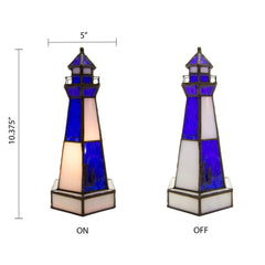 Dimension Blue Stained Glass Lighthouse Lamp - Every girl love sparkles