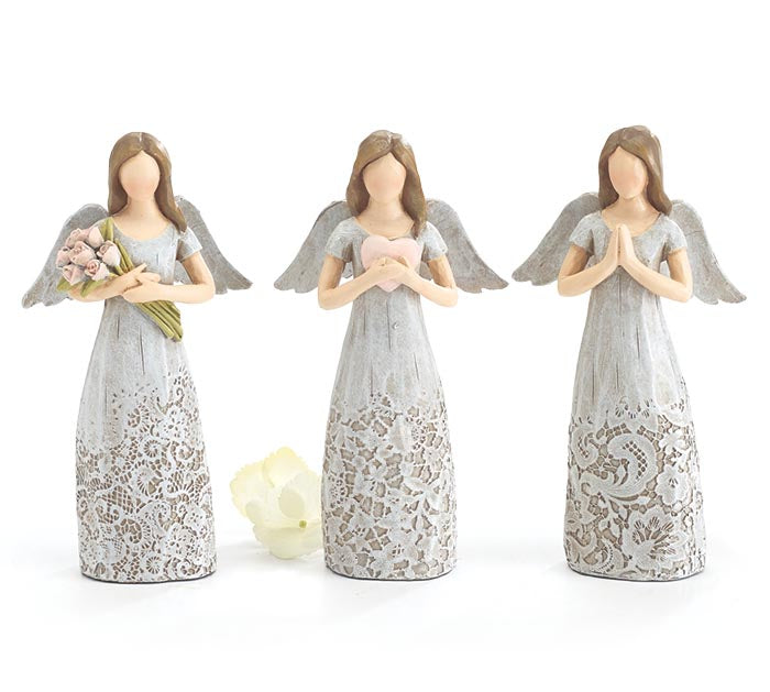 ASSORTED LACE ANGEL FIGURINES