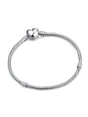 2023 New Love Letter Classic Box Clasp Snake Chain Charm Pandora Women's Bracelet Jewelry Moments Gift for Women Girls Birthday