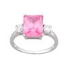 Princess Cut Pink Tourmaline Engagement Ring in 14K White Gold ft. every girl loves sparkles