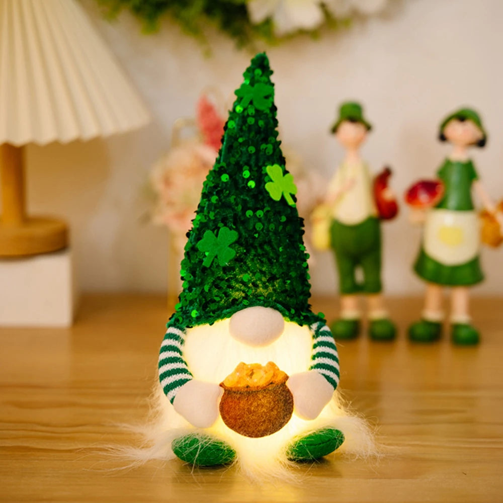 LED St. Patrick Green Clover Gnome-Every Girl Loves Sparkles