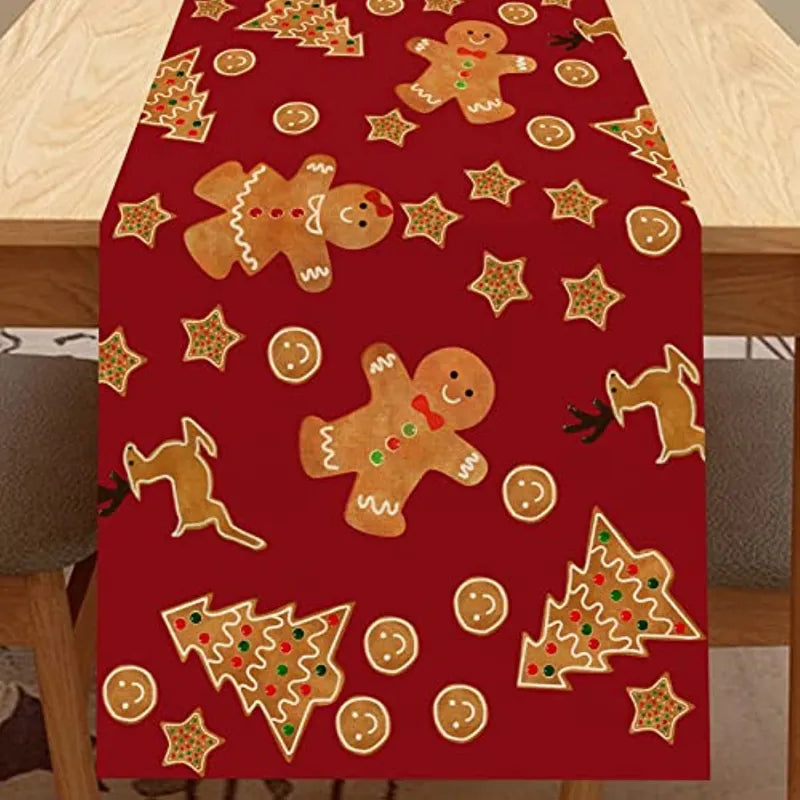 Christmas Tree Santa Claus Candy Snowflake Table Runner Decoration Home  Decor Dinner Table Decoration Table Decor