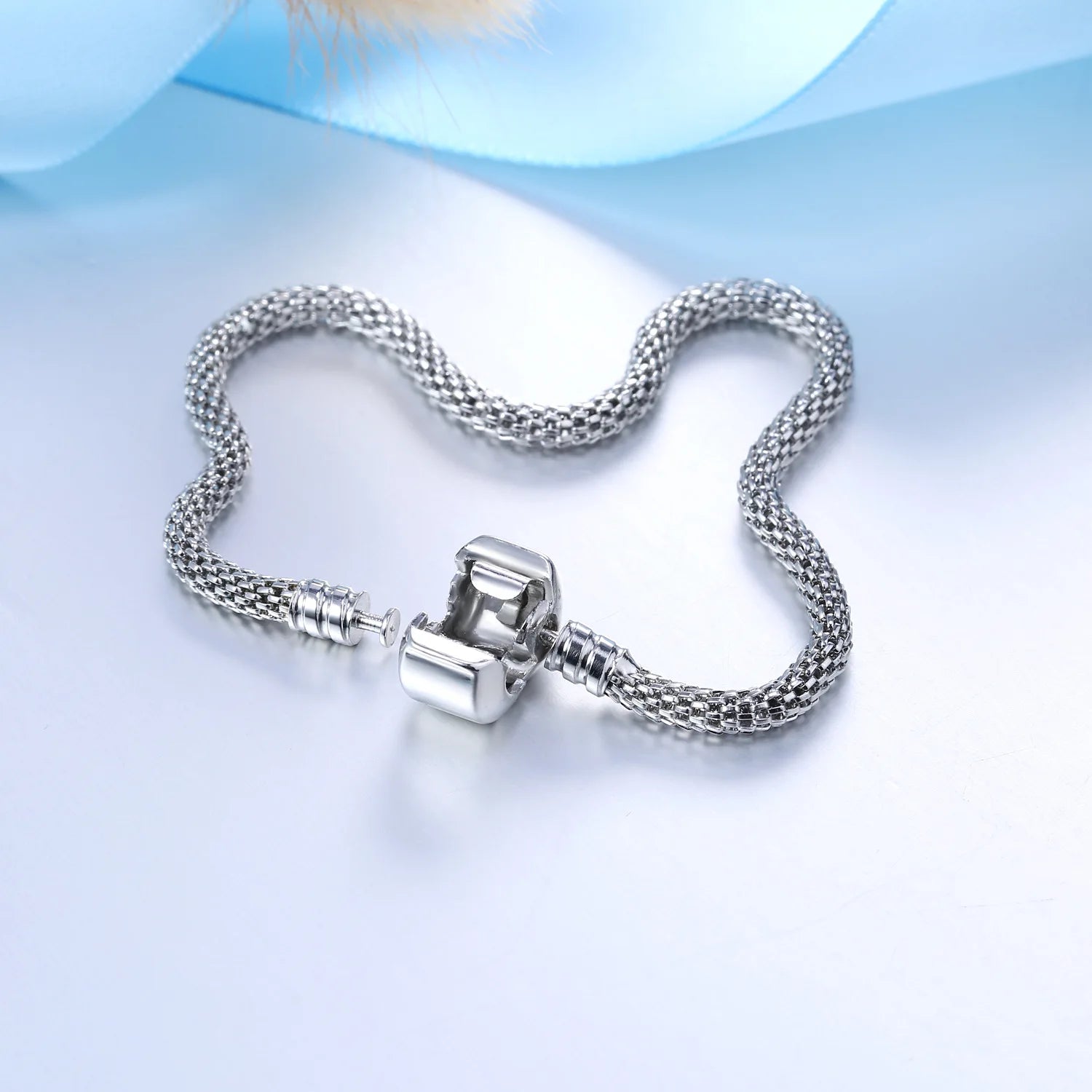 New European High Quality Original Snake Chain Classic Pandora Bracelet Bangle Trendy Jewelry for Women Girls DIY Jewelry Gift