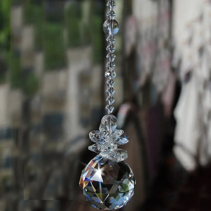 1PCS Crystal Rainbow Suncatcher Ball Prism Hanging Fengshui Pendant Window Ornament 20mm 30mm 40mm