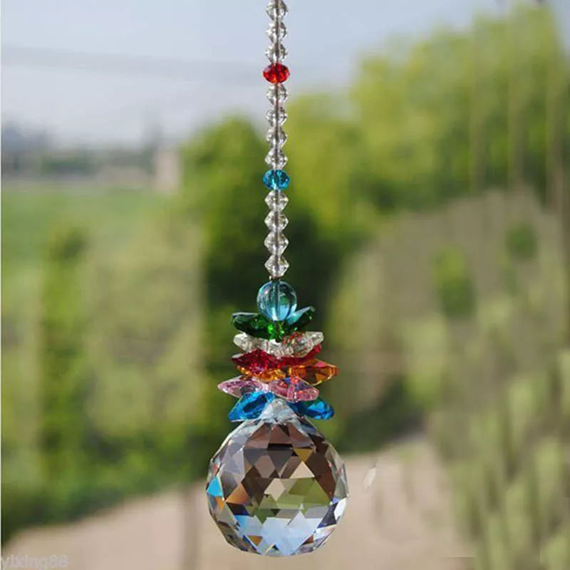 1PCS Crystal Rainbow Suncatcher Ball Prism Hanging Fengshui Pendant Window Ornament 20mm 30mm 40mm