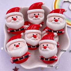 Resin Kawaii Colorful Santa Trees Elk Snowman Bells Flatback Stone Cartoon Christmas Figurine 10PCS Scrapbook DIY Decor Crafts