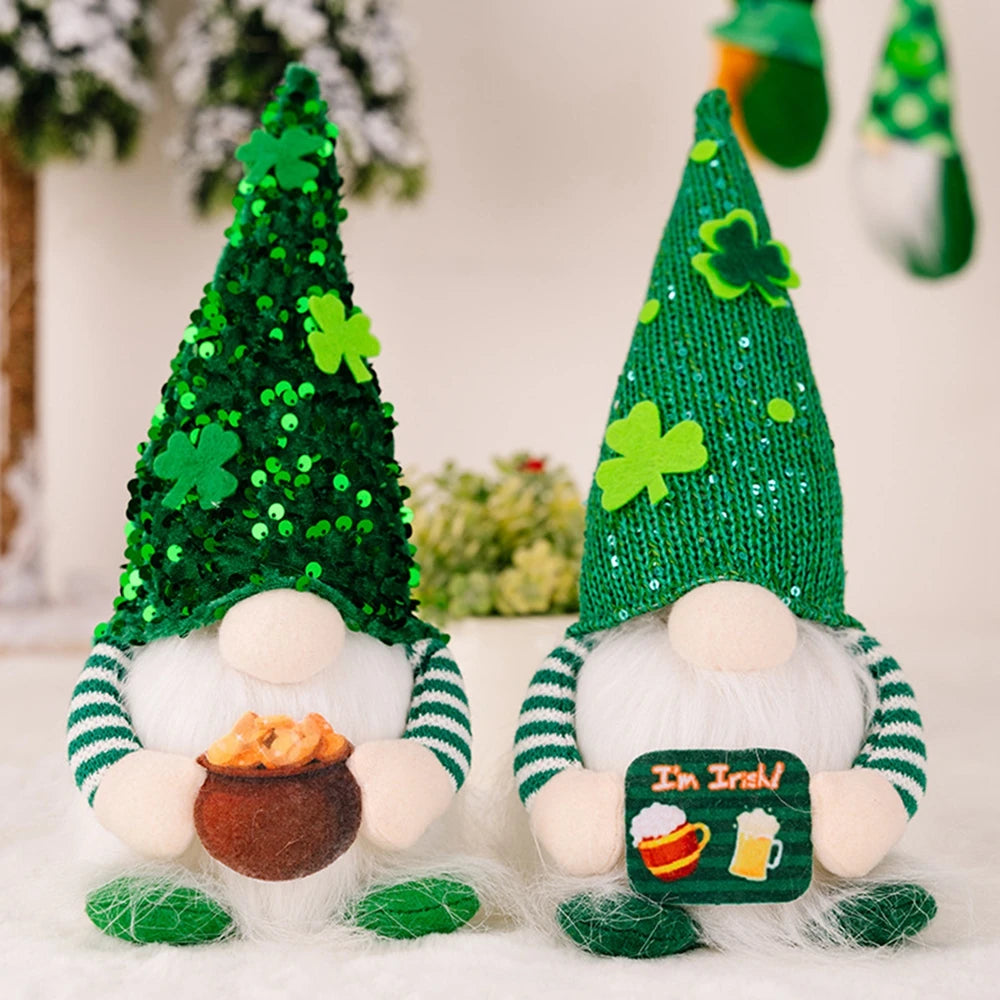 LED St. Patrick Green Clover Gnome-Every Girl Loves Sparkles
