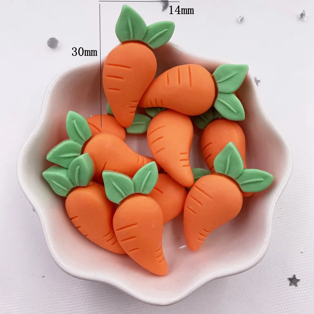 Resin Carrots Flatback Figurines Cabochons Hair Bows Hairpin Accessories For Women Diy Earrings- Every Girl Loves Sparkles