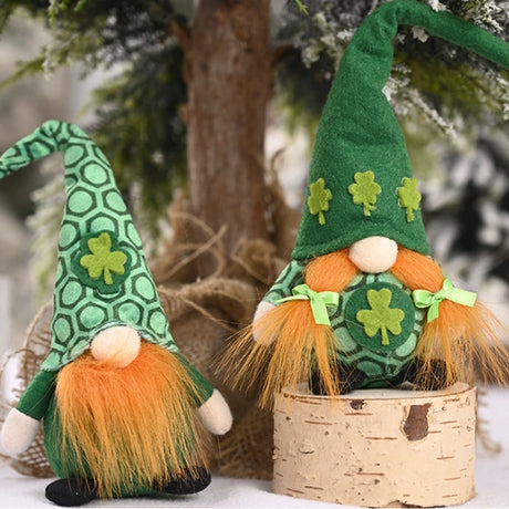 St Patrick's Day Decoration Doll Green Plush Gnome Faceless Doll Irish Day Party Decor Saint Patrick Ornaments Irish Gifts Home