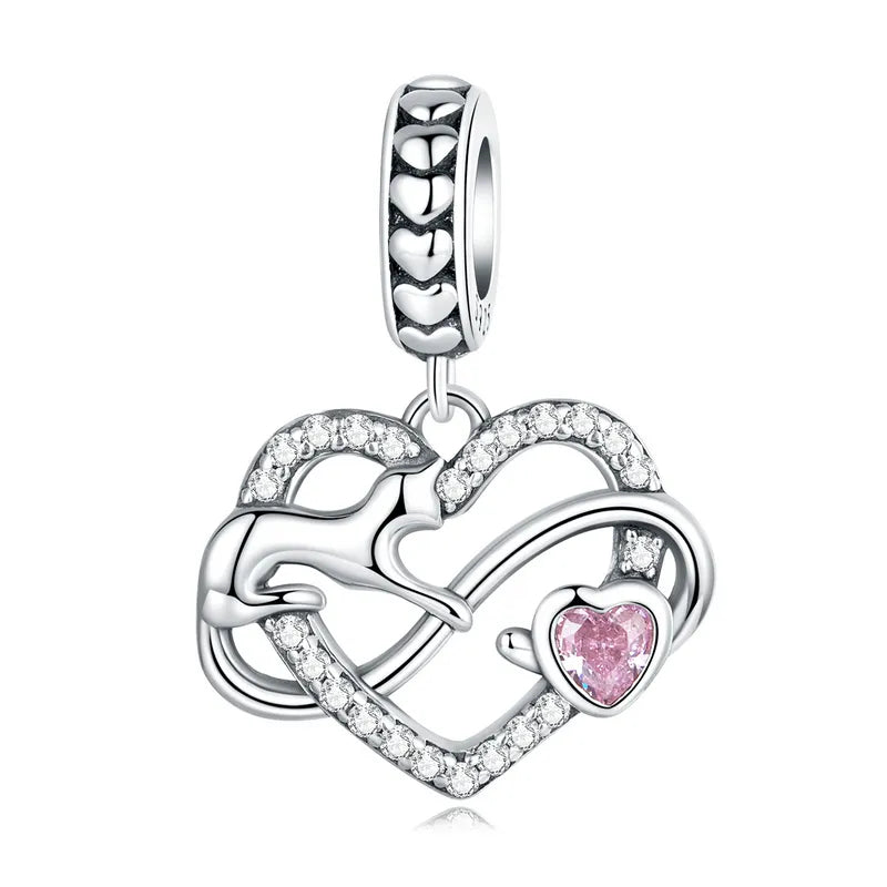 Bomoer 925 Sterling silver Heart Love Bracelet Bangle Jewellery- Every Girl Loves Sparkles