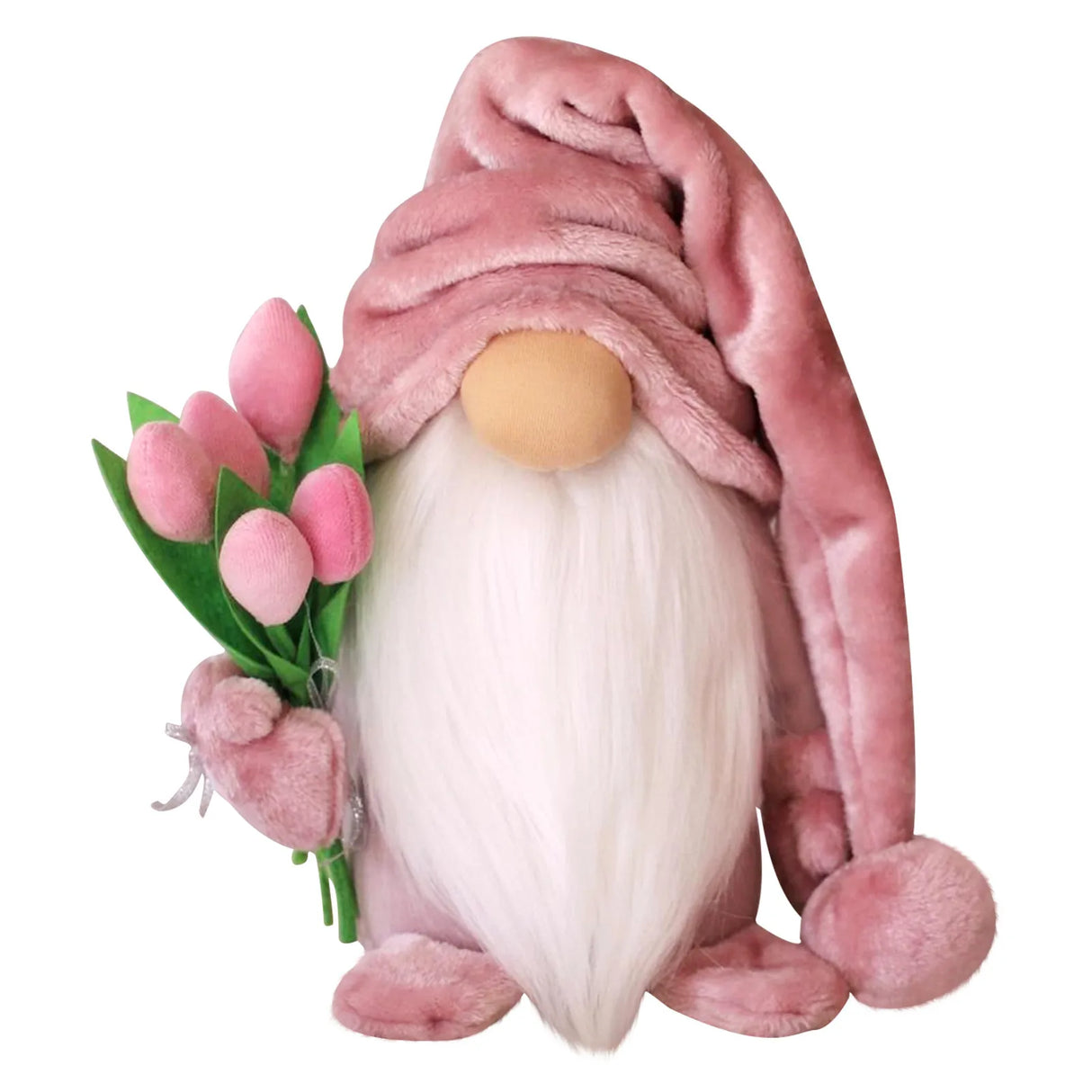 Faceless Dwarf Doll  Cute Desktop Decoration Happy Mother's Day Figurines Ornament Holding Tulip Gnome Home Standing Post