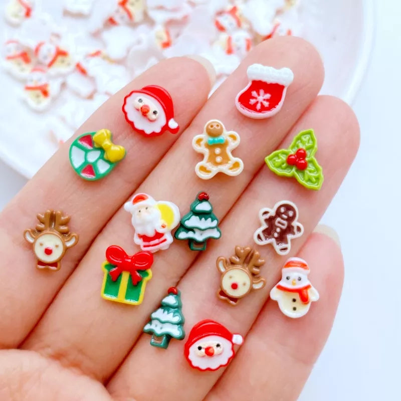 Cute Mini Cartoons Christmas Figurines Flatback Ornament Jewellery- Every Girl Loves Sparkles