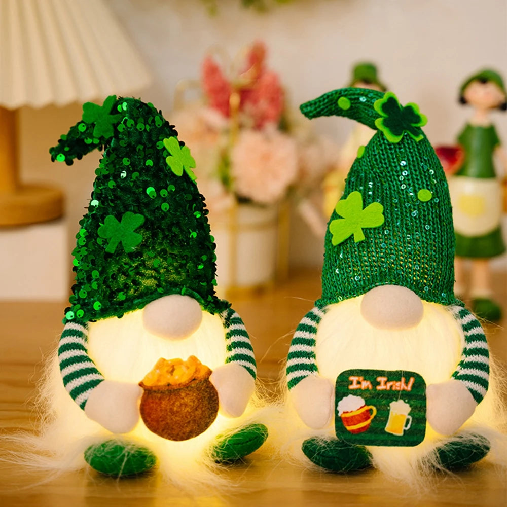LED St.Patrick Green Clover Gnome-Every Girl Loves Sparkles