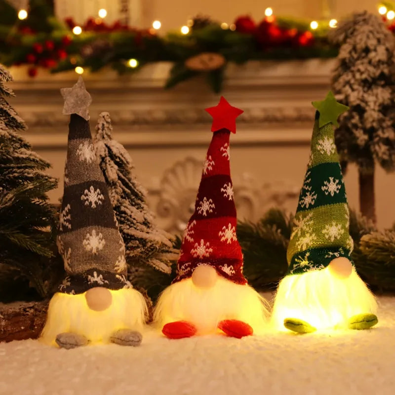 House And Outdoor Gold Glowing Christmas Small Gnome Ornaments- Every Girl Loves Sparkles 
