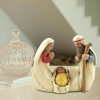 Holy Family Figurine Statue Holy Family Jesus Christ Figurine Nativity Sets Resin Figurine Christmas Table Decoration For Indoor - Every Girl Loves Sparkles Home Decor