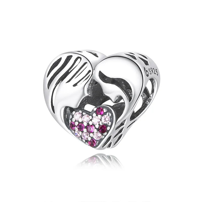 Bomoer 925 Sterling silver Heart Love Bracelet Bangle Jewellery- Every Girl Loves Sparkles