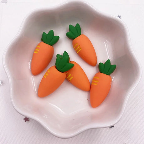 10pcs Resin Colorful 3D Carrot Flatback Figurines Cabochon Scrapbook DIY Hair Bow Hairpin Embellishments Accessories Crafts H654