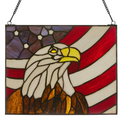 Americana Eagle Stained Glass Window Panel River of Goods- Every Girl Loves Sparkles