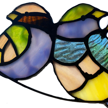 Peyton Blue Three Birds Stained Glass Suncatcher - Stained glass birds on a branch for home decoration. - every girl love sparkle