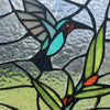 Happy Hummingbird Stained Glass Window Panel home décor