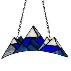 Blue Mountain Stained Glass Peaks for Home Art Décor-Every Girl Loves Sparkles