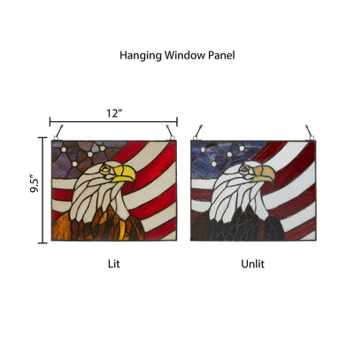 Americana Eagle Stained Glass Window Panel River of Goods