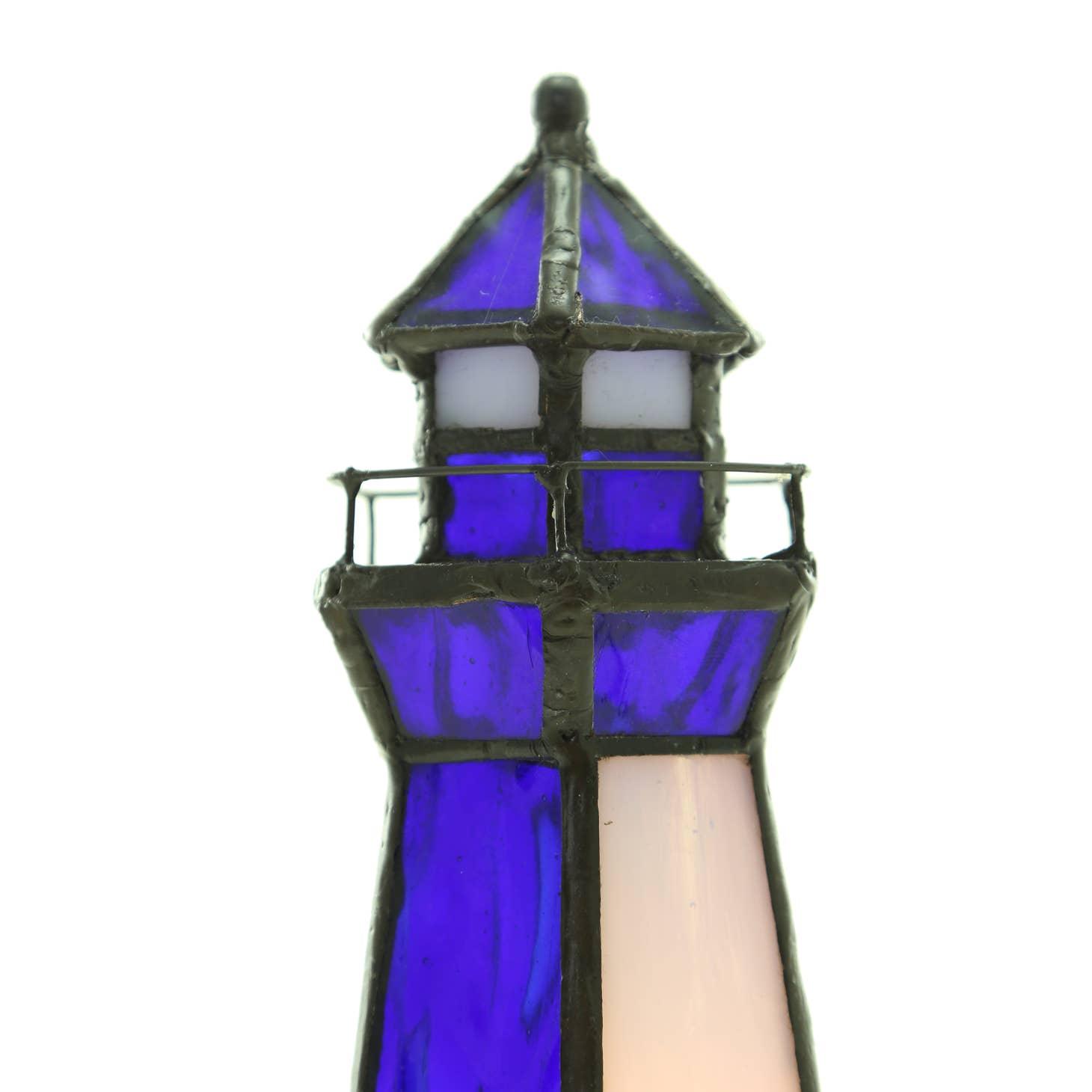 top Blue Stained Glass Lighthouse Lamp - Every girl love sparkles