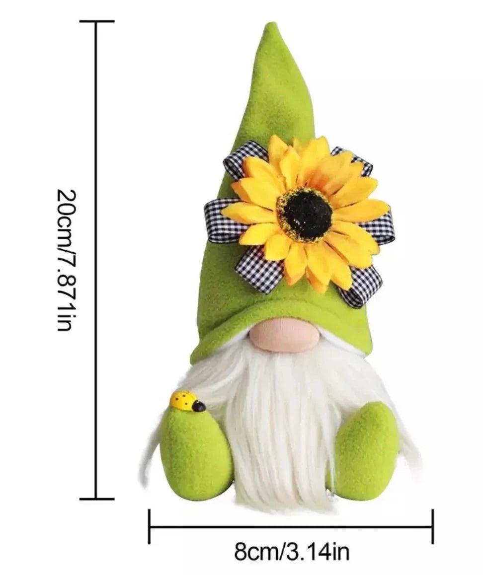 Sunflower Gnome Festive Decoration - Fall Gnomes with Sunflowers Dimension- every girl love sparkle