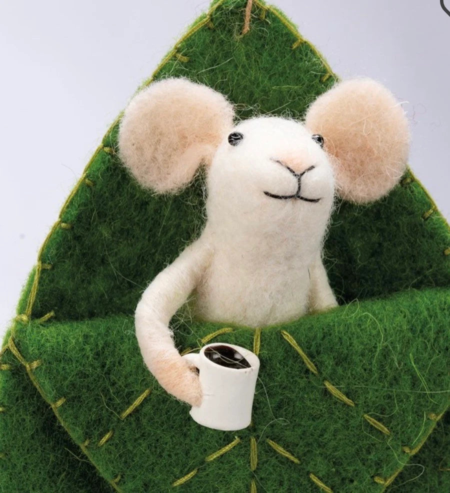 Felted mouse with coffee Every Girl Loves Sparkles Home Décor - Every Girl Love Sparkles