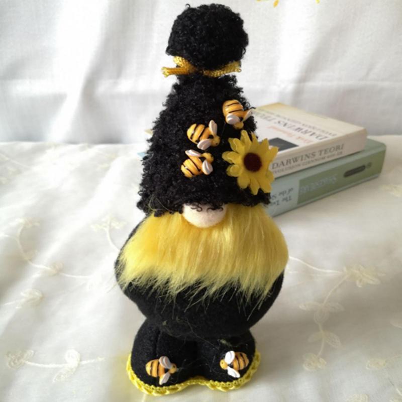 OrnamentallyYou Bee and Honey Themed Gnomes, Plush Bumblebee Home Decor - Girl